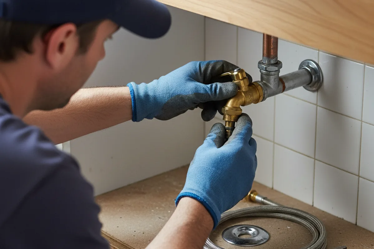 Shutoff valve and fitting work during Faucet and Fixture Repair in Onyx